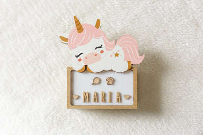 Tischlampe schlafendes Einhorn
