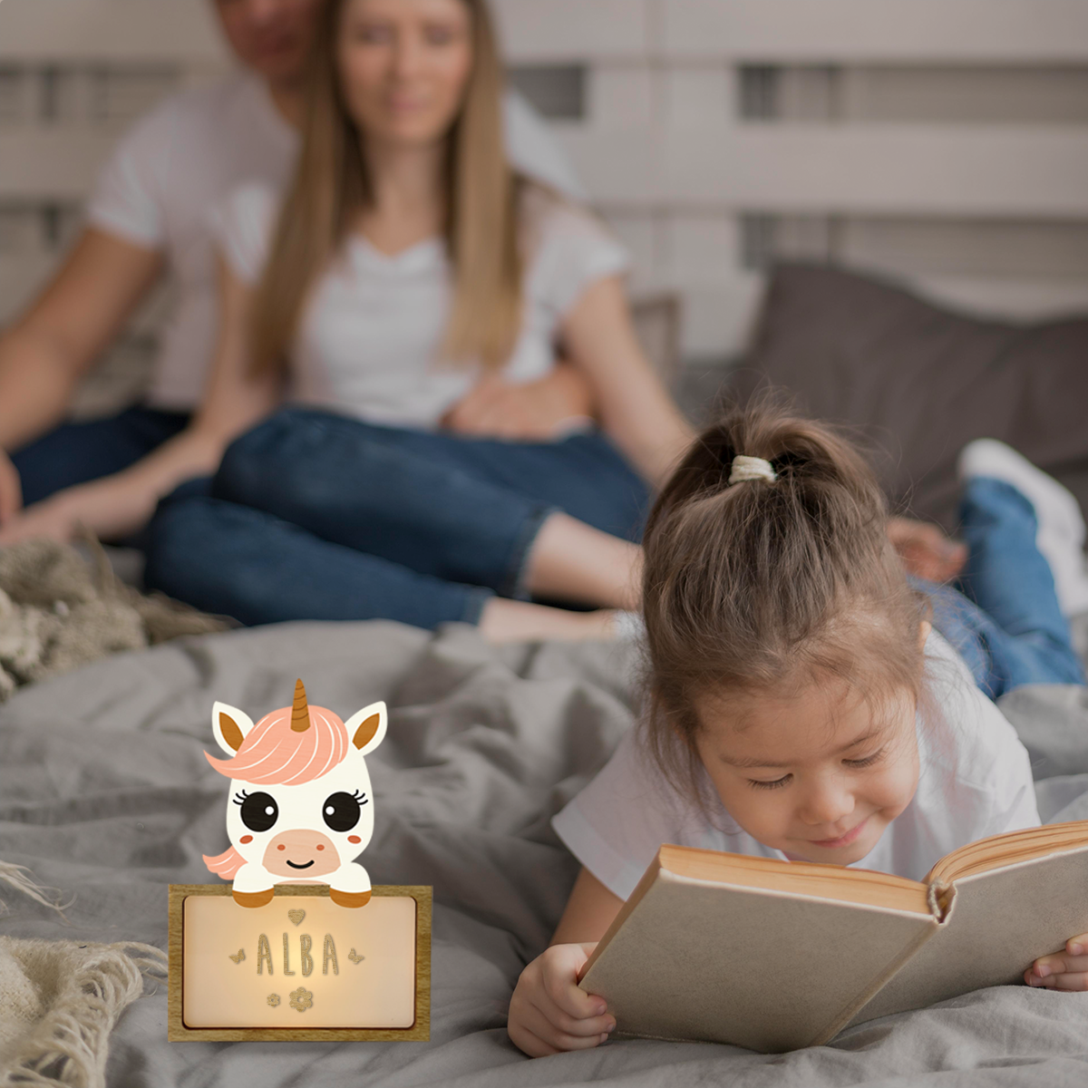Tischlampe schlafendes Einhorn